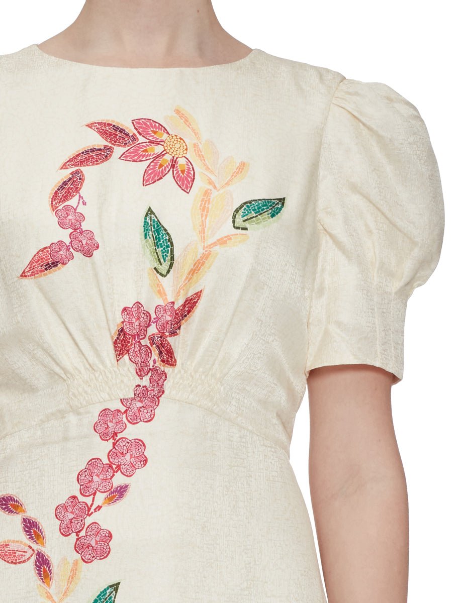 abito bianca crackle mosaic flourish - saloni - abito