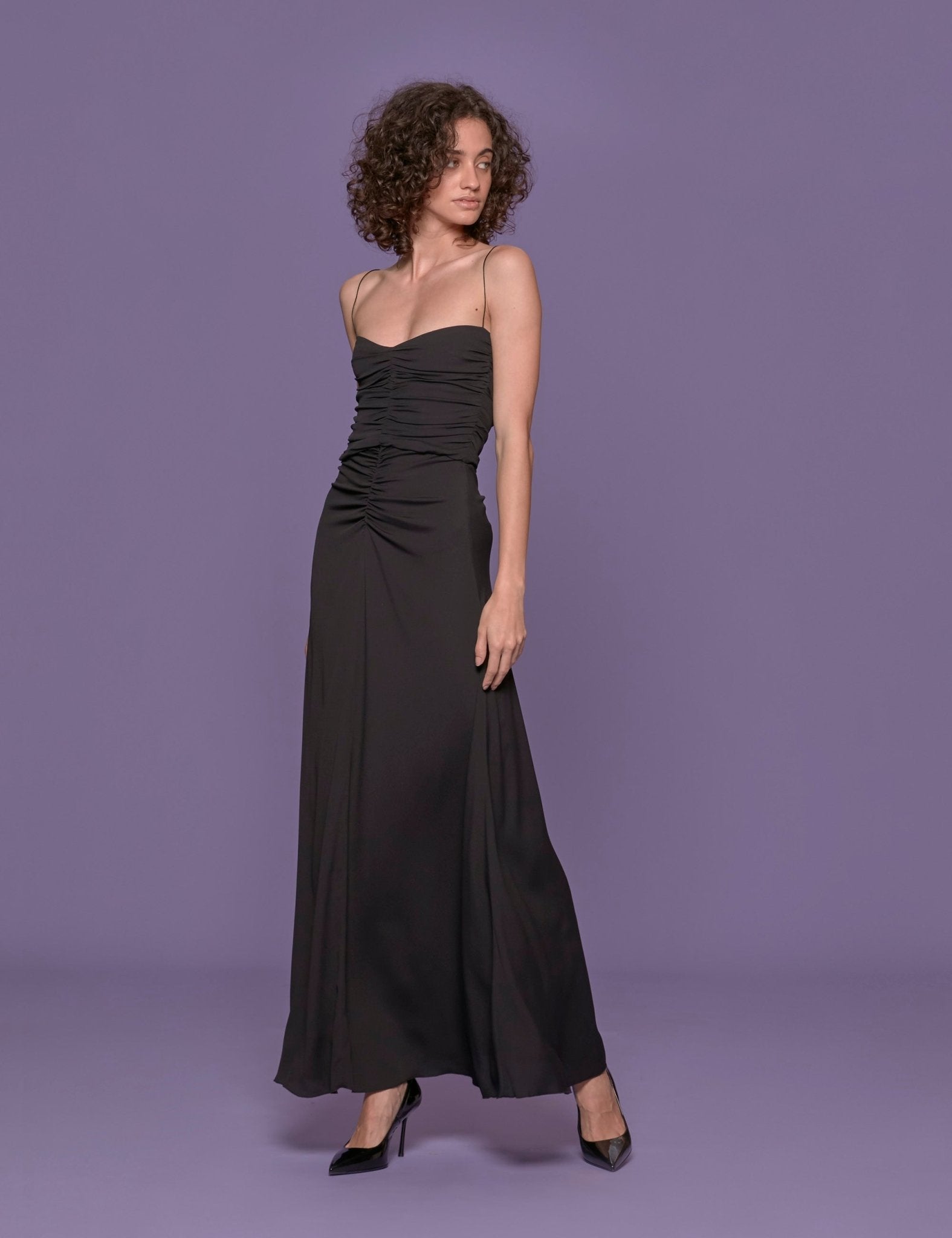 abito bustier marocain crepe nero - forte forte - abito