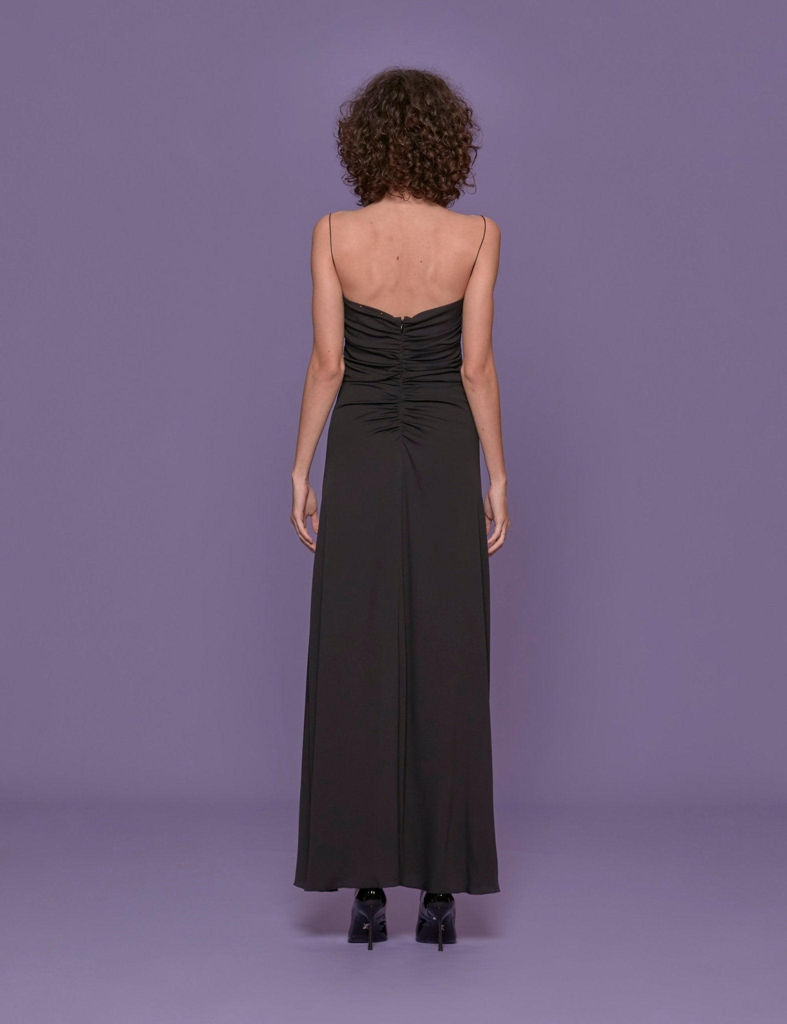 abito bustier marocain crepe nero - forte forte - abito