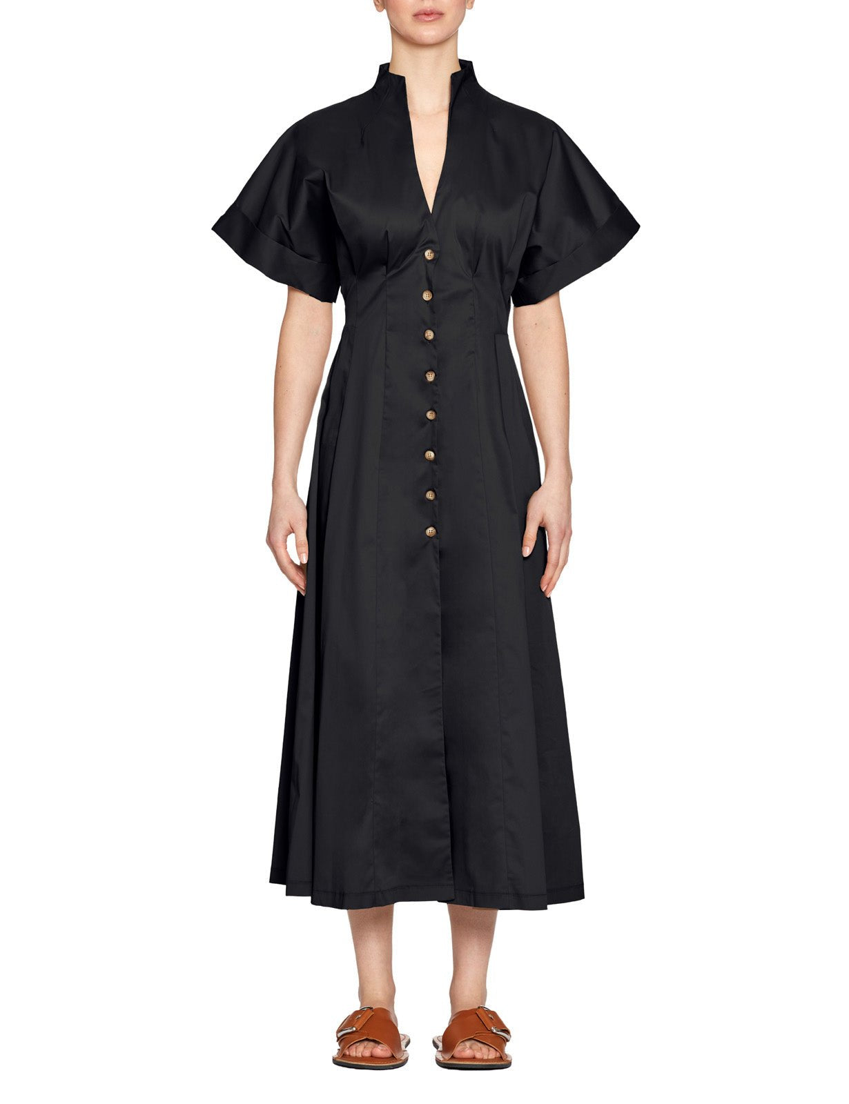 abito chemisier cotone nero - blufrida - abito