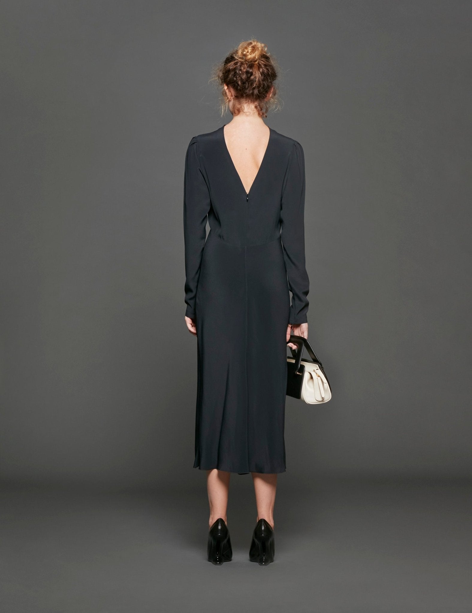 abito crepe de chine nero - n21 alessandro dell'acqua - abito