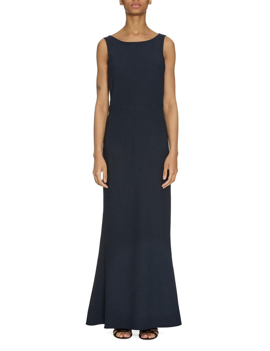 abito enver satin lungo blu navy - blufrida - abito