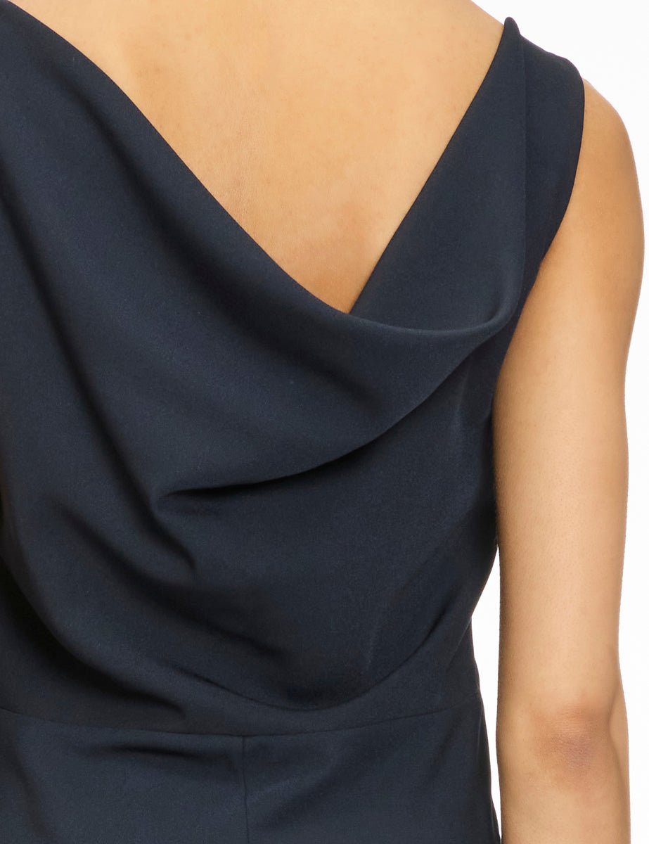 abito enver satin lungo blu navy - blufrida - abito