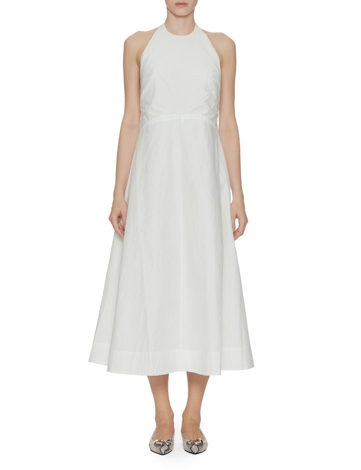 abito halter cotone off white - rohe - abito