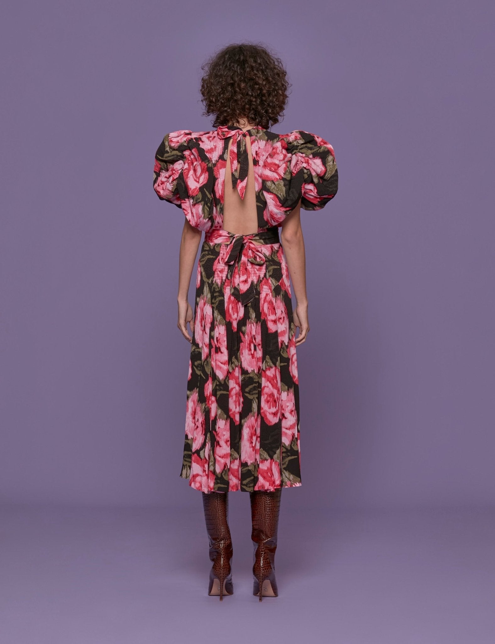 abito jacquard fiori - rotate - abito