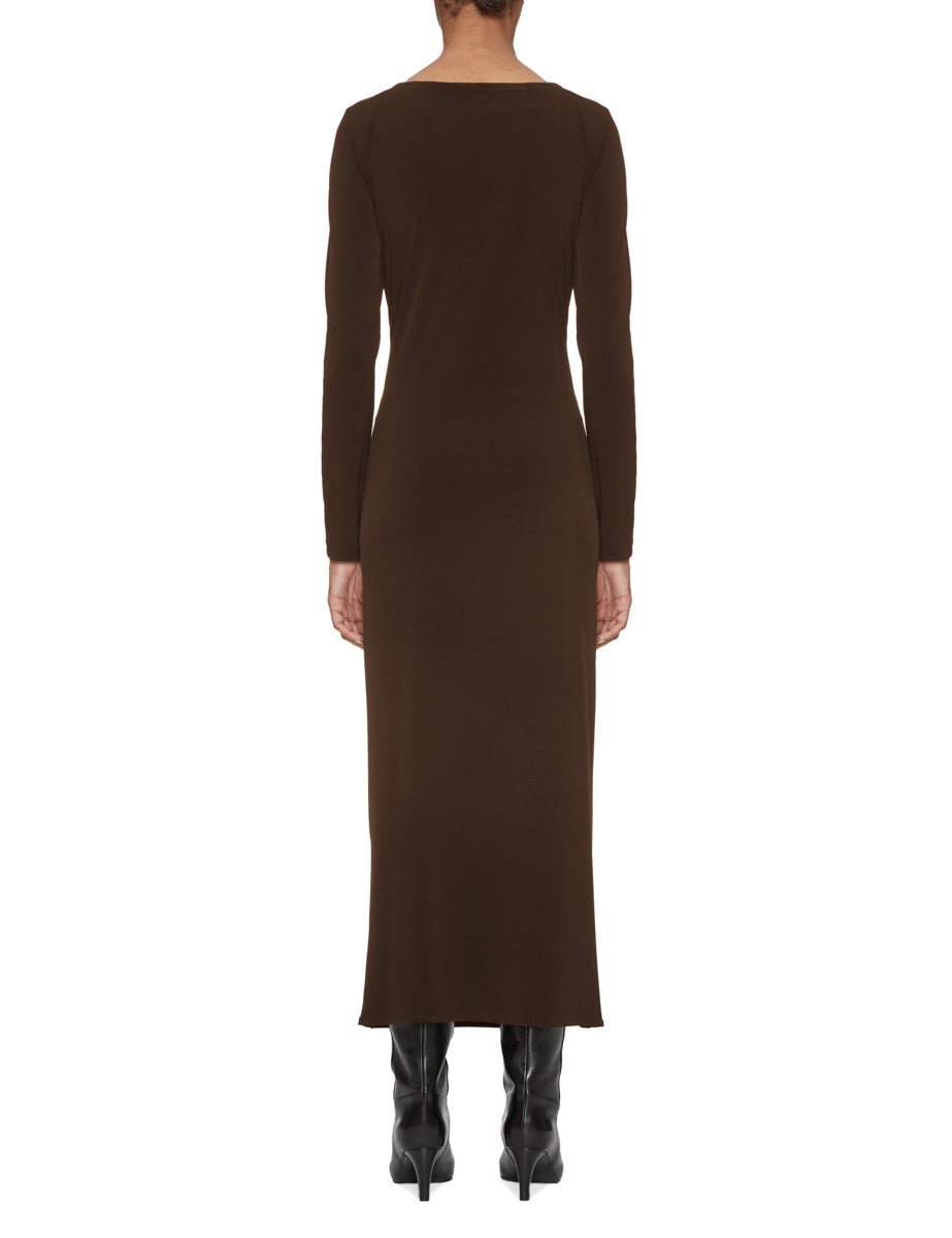 abito jersey stretch nodo davanti moro - blufrida - abito