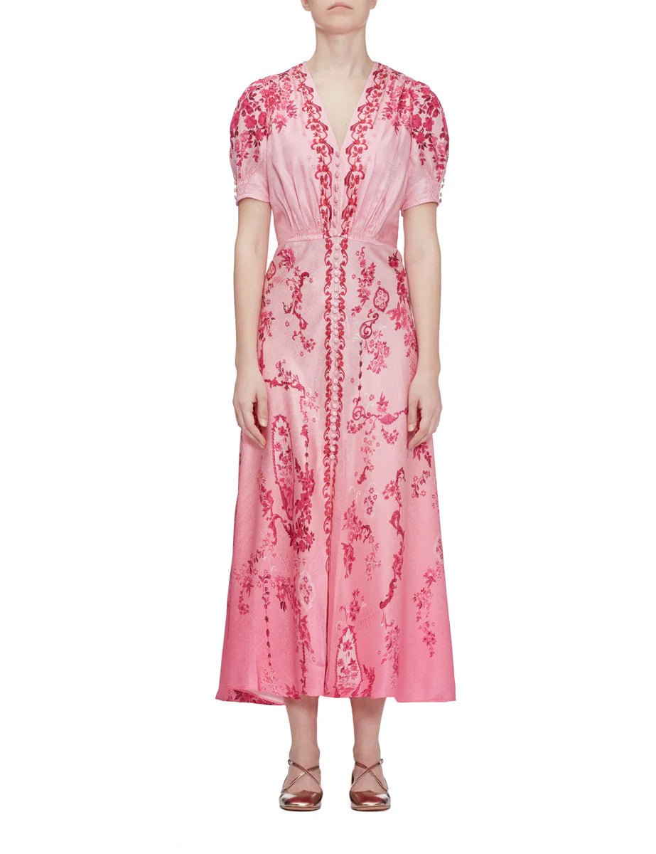 abito lea crackle floral - saloni - abito