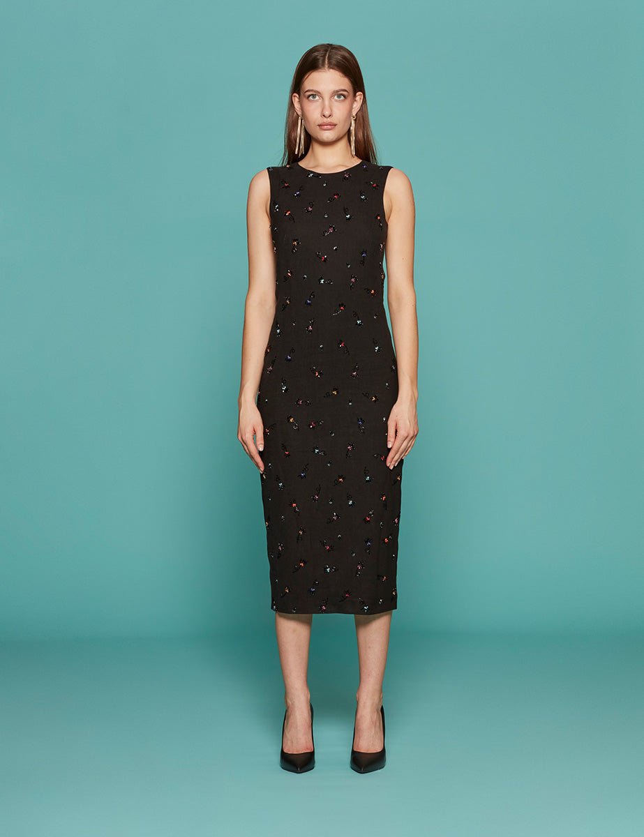 abito longuette cristalli multicolor nero - n21 alessandro dell'acqua - abito