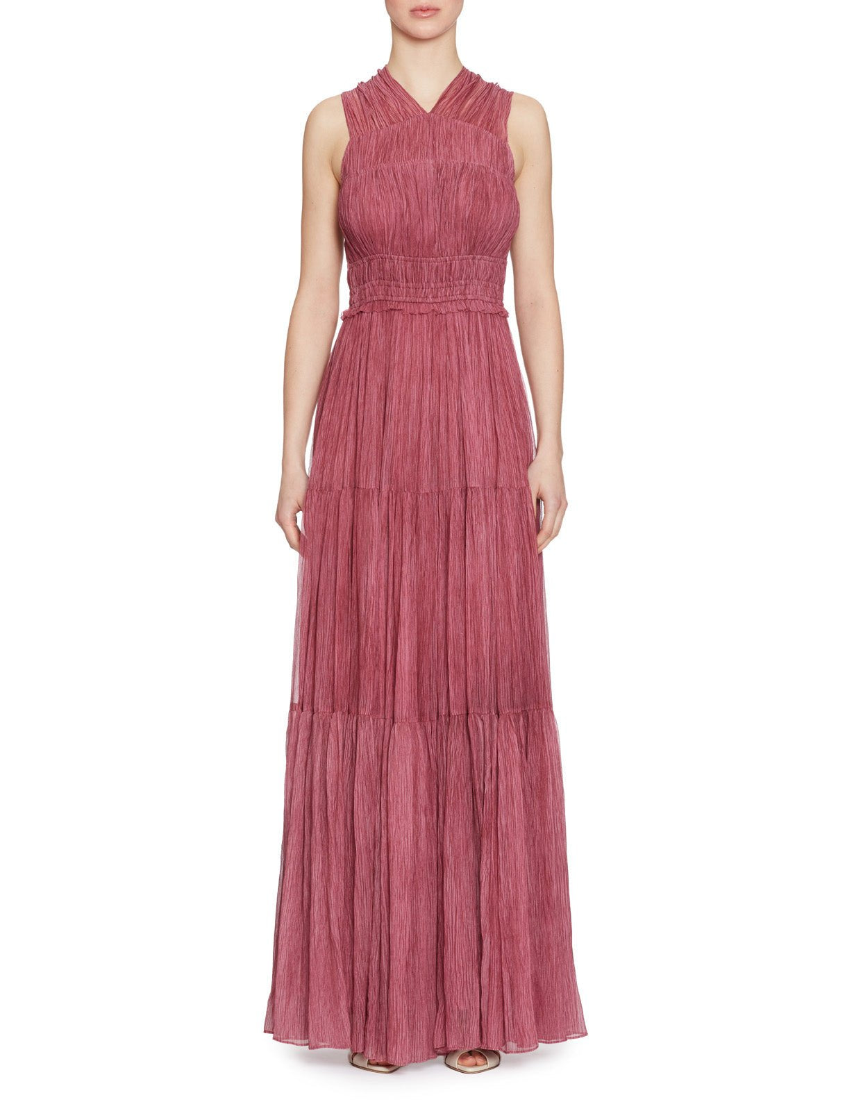 abito lungo freesia silk chiffon amaranthus - ulla johnson - abito