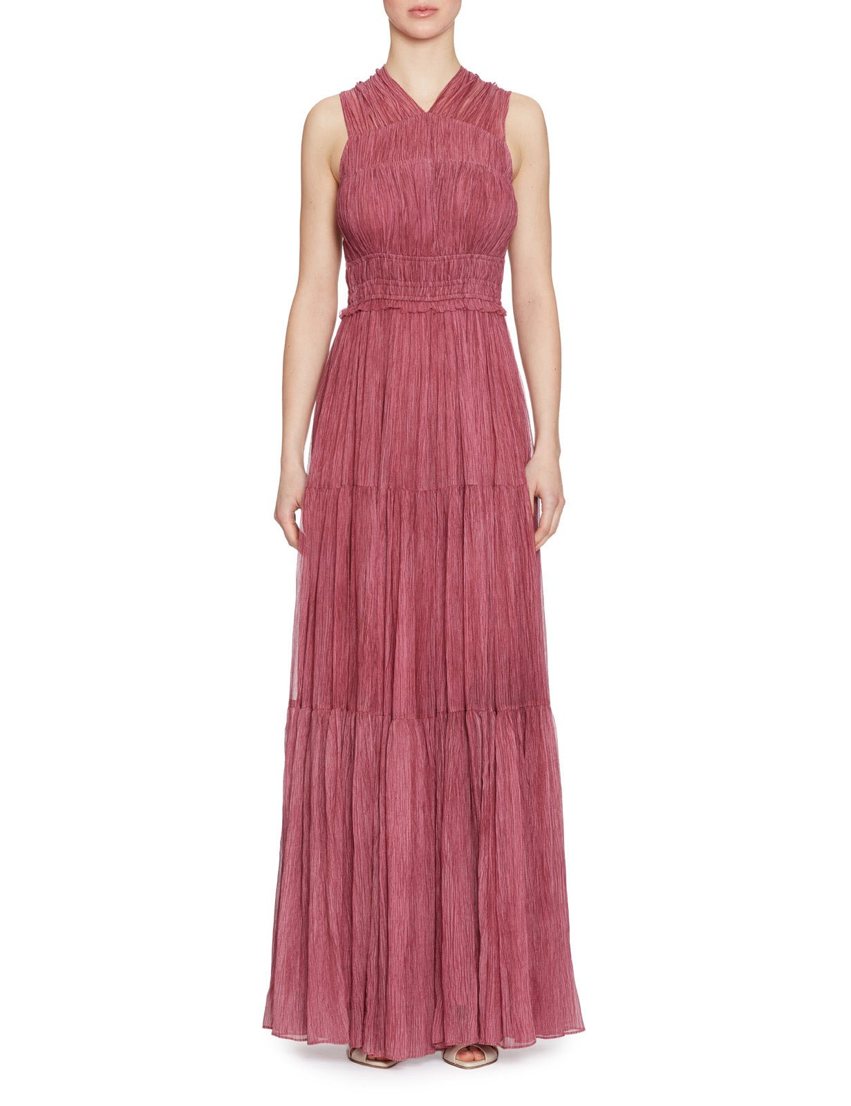 abito lungo freesia silk chiffon amaranthus - ulla johnson - abito