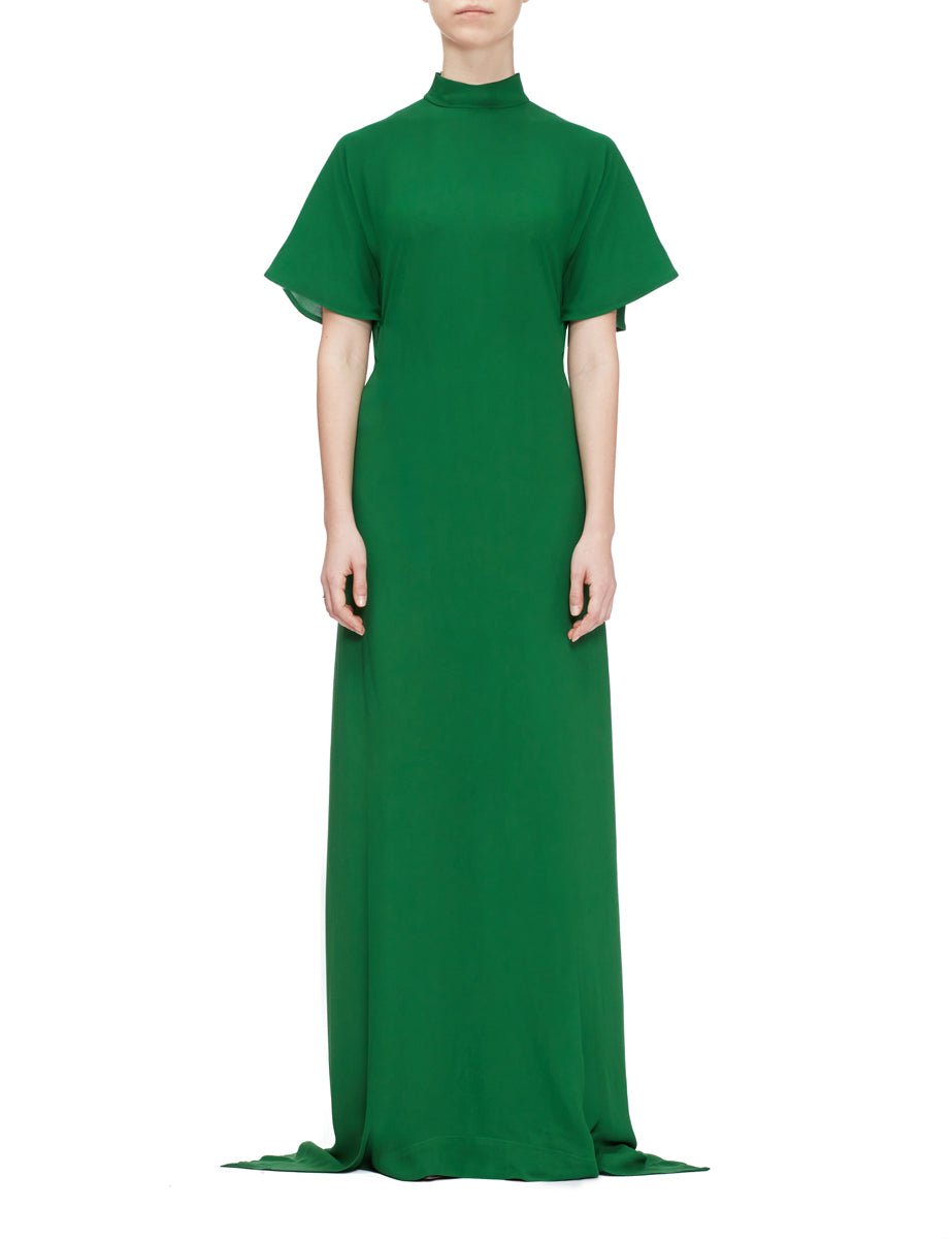 abito lungo mantella verde - n21 alessandro dell'acqua - abito