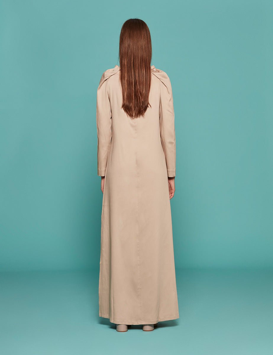 abito lungo maxi perle champagne - mother of pearl - abito