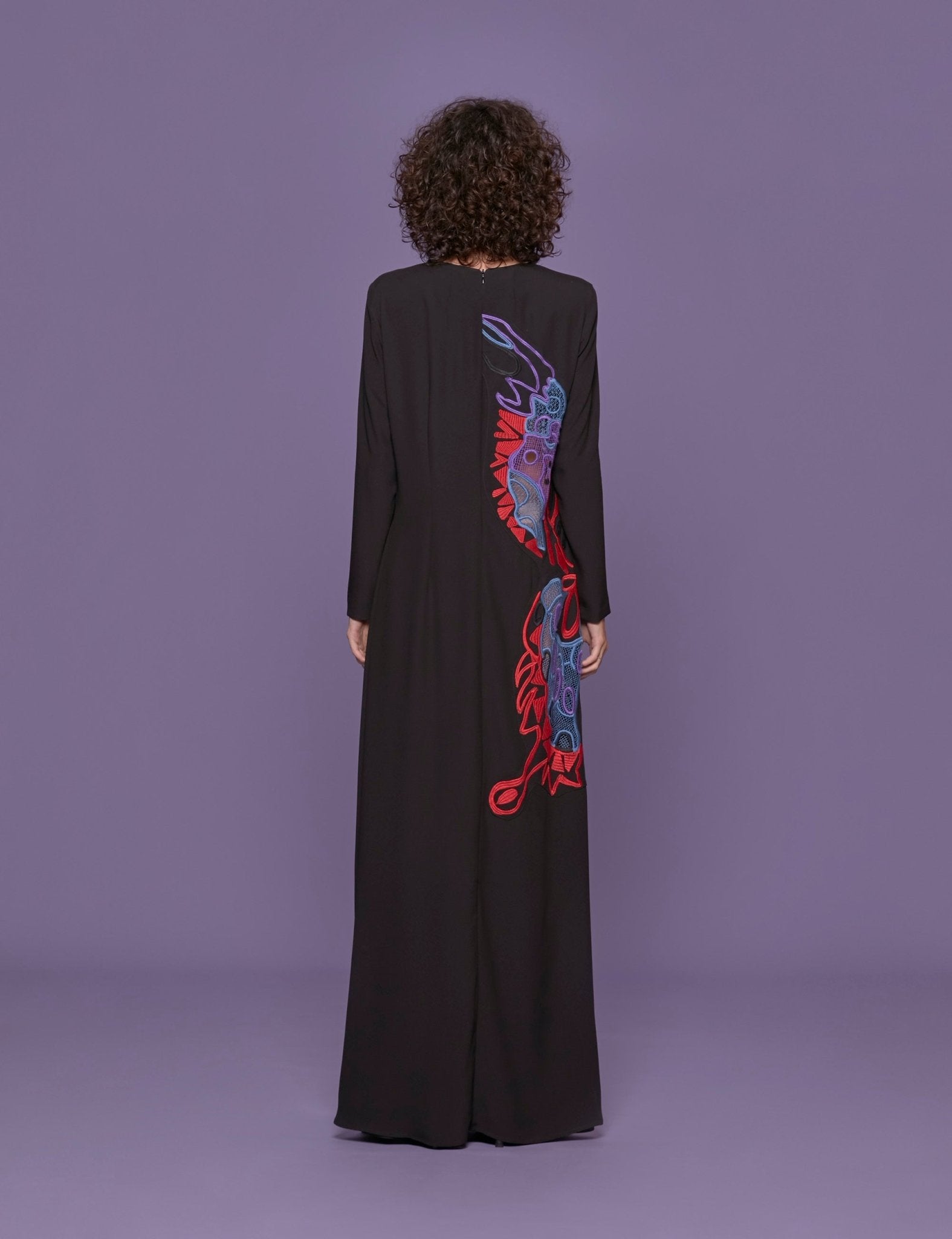 abito lungo ricamo farfalla - stella jean - abito