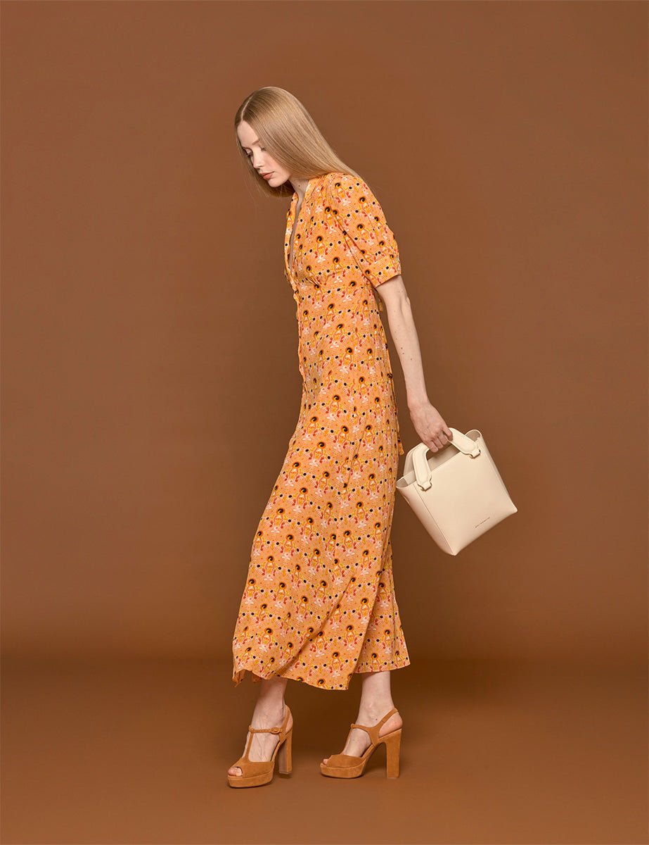 abito lungo roxana sun burst orange - muzungu sisters - abito