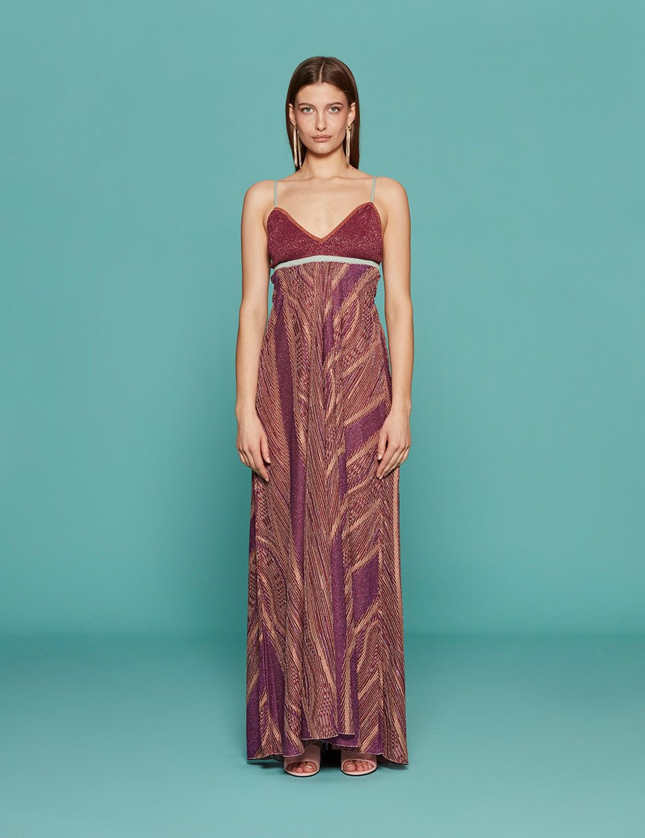 abito lurex jacquard jersey knit slip cocktail - forte forte - abito