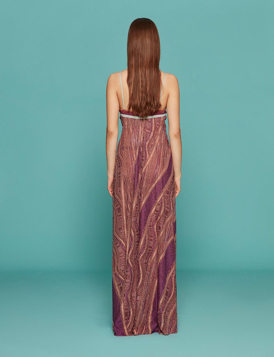 abito lurex jacquard jersey knit slip cocktail - forte forte - abito