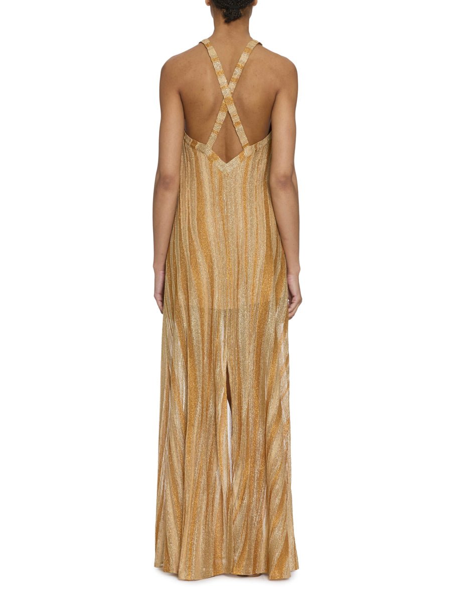 abito lurex jacquard spalline gold - forte forte - abito