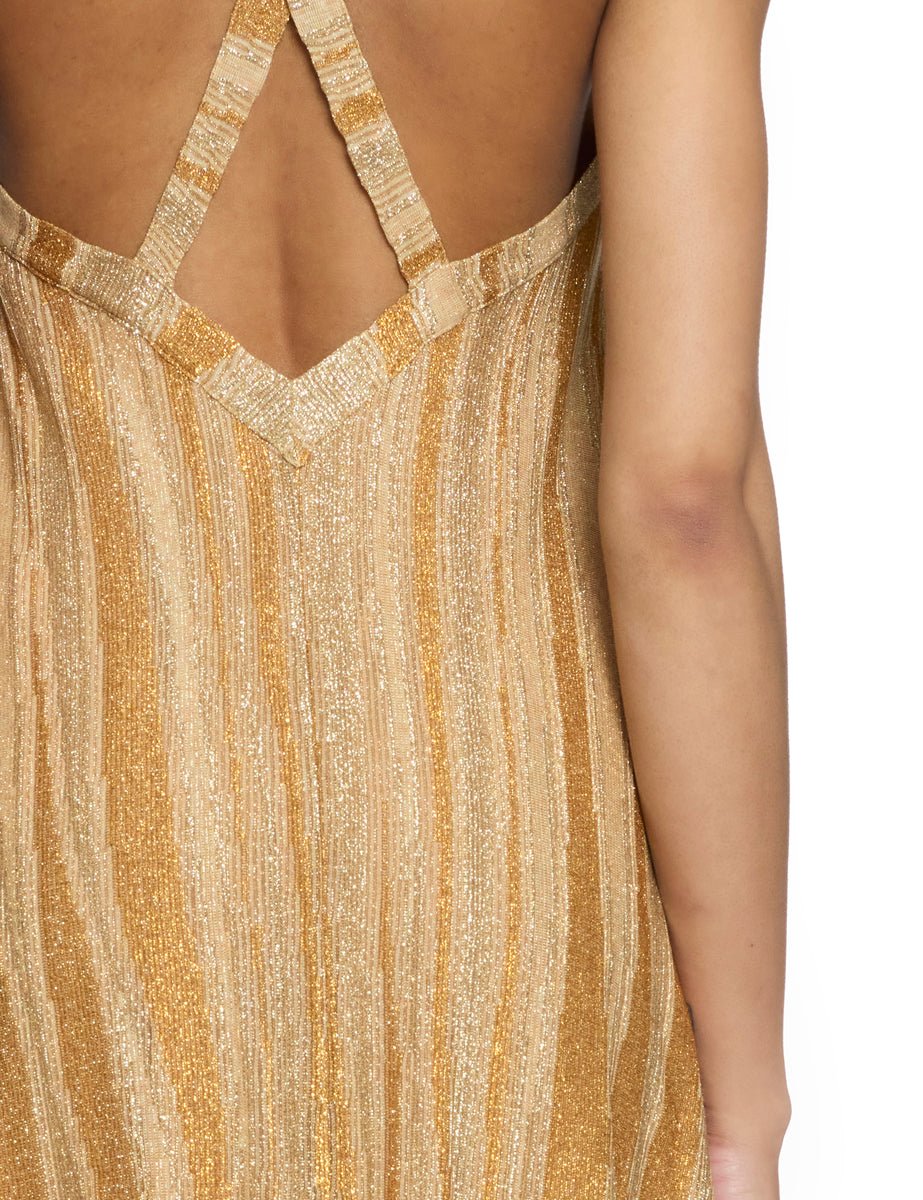 abito lurex jacquard spalline gold - forte forte - abito