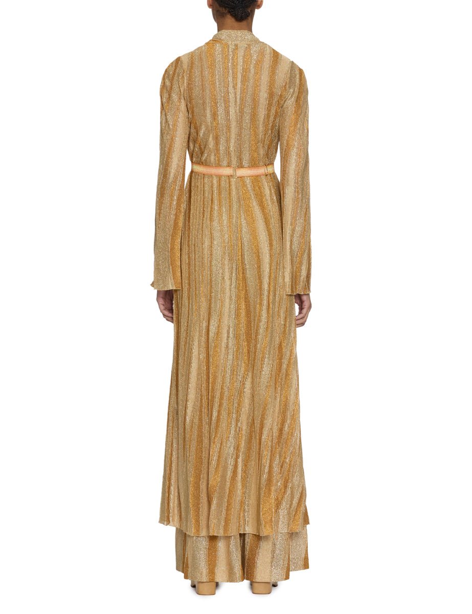 abito maglia crossed lurex jacquard gold - forte forte - abito