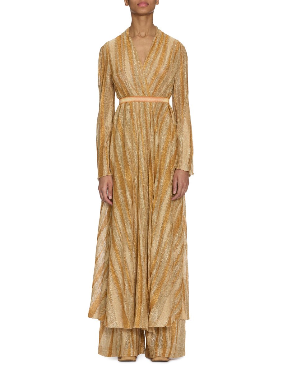 abito maglia crossed lurex jacquard gold - forte forte - abito