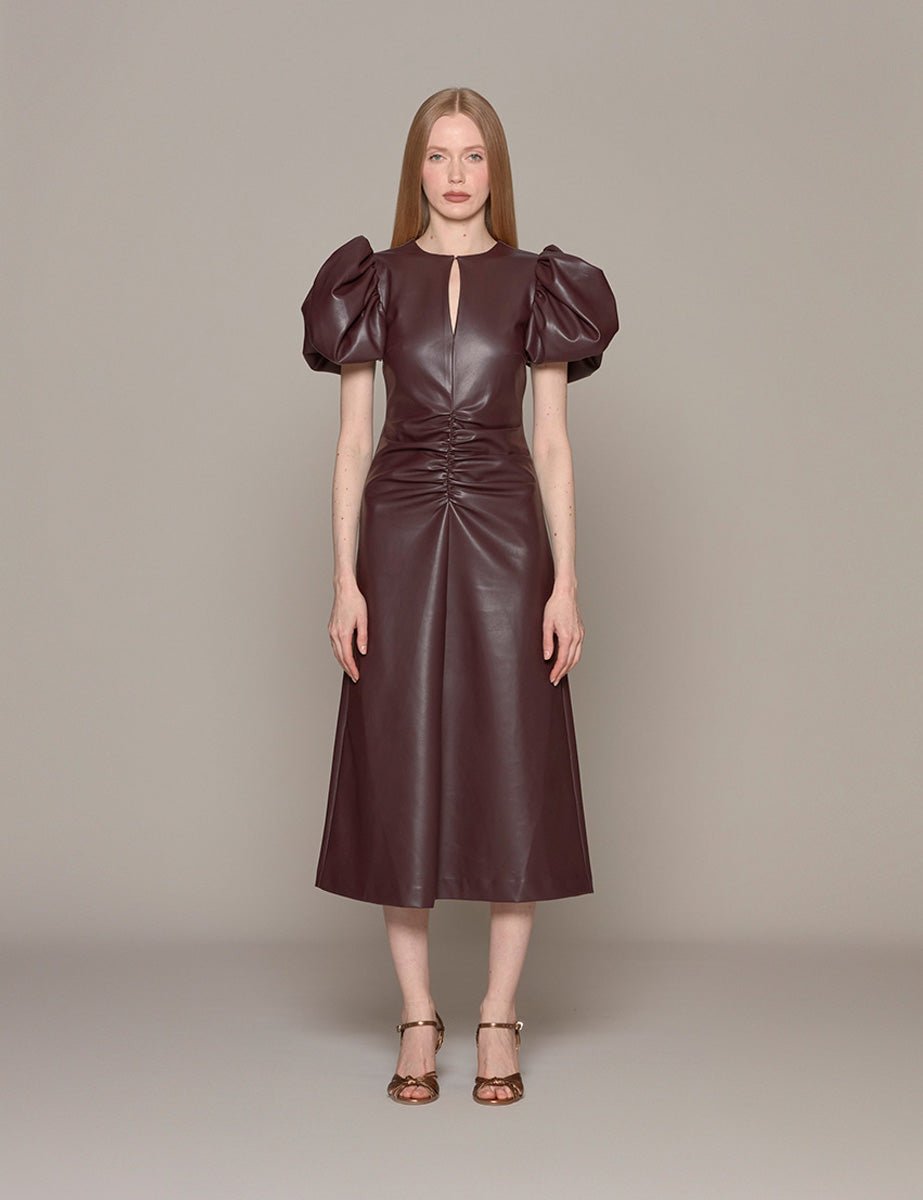 abito manica puff zinfandel - rotate - abito