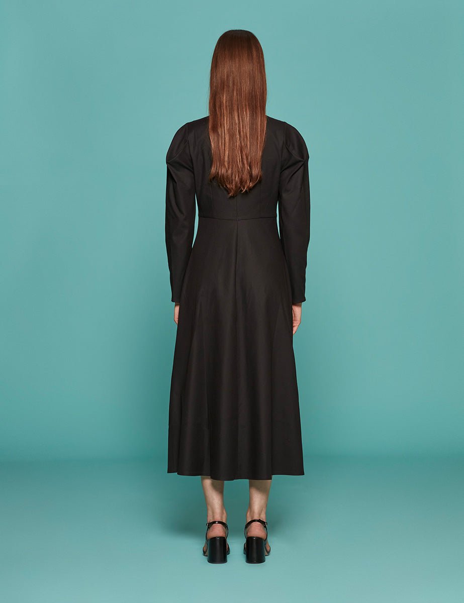 abito midi a - line black - mother of pearl - abito