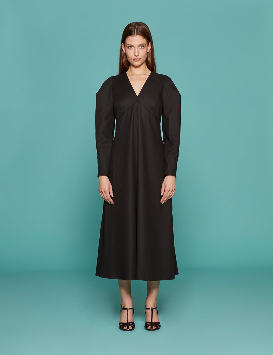 abito midi a - line black - mother of pearl - abito