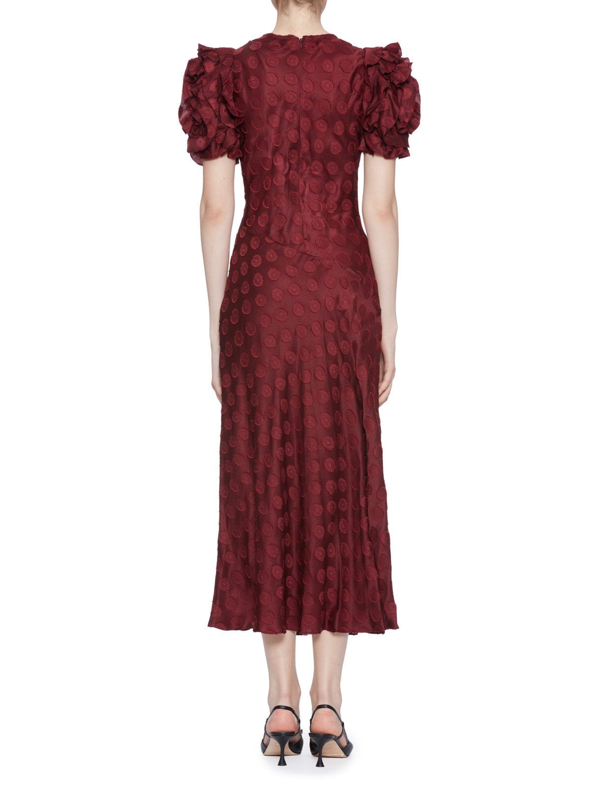 abito midi elvia jacquard claret - ulla johnson - abito