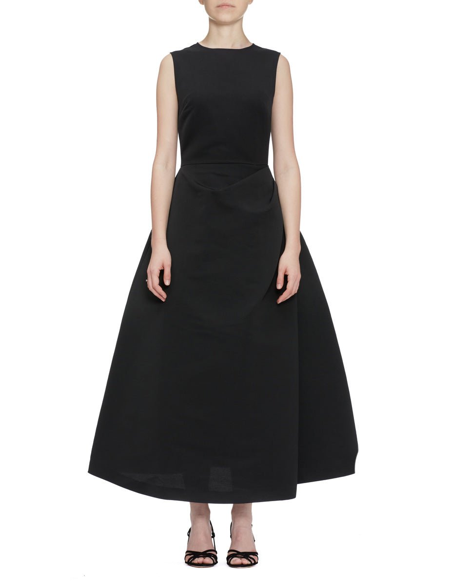 abito pannello drappeggio nero - co.go - abito