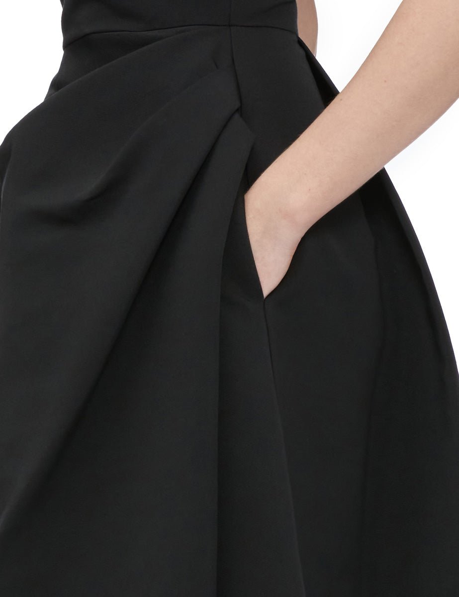 abito pannello drappeggio nero - co.go - abito