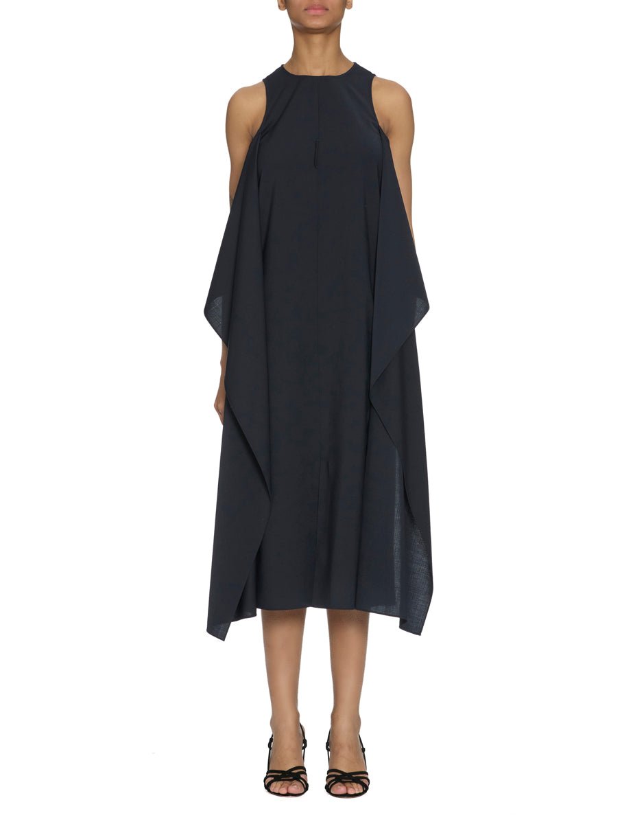 abito pannello tropical wool navy - tibi - abito