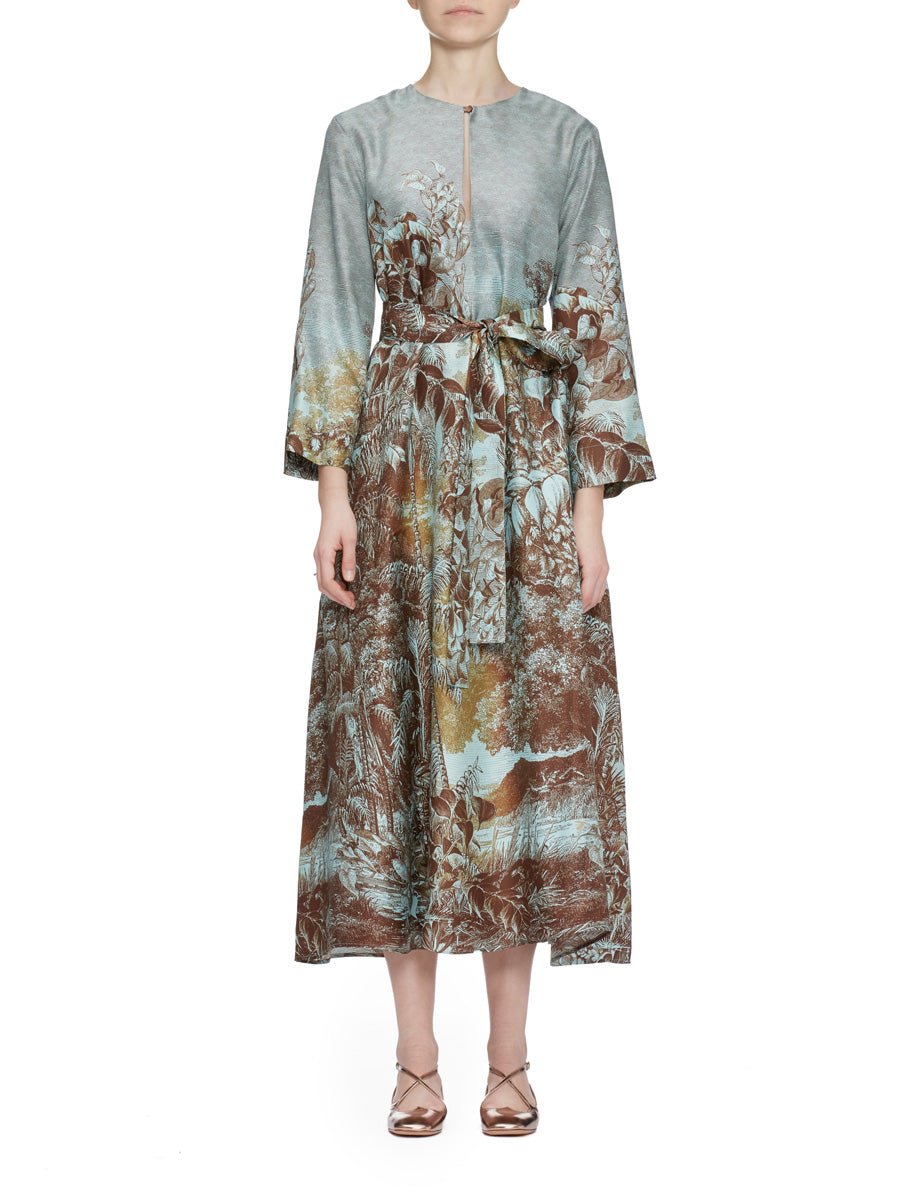 abito pinstriped floreale carta da zucchero - co.go - abito