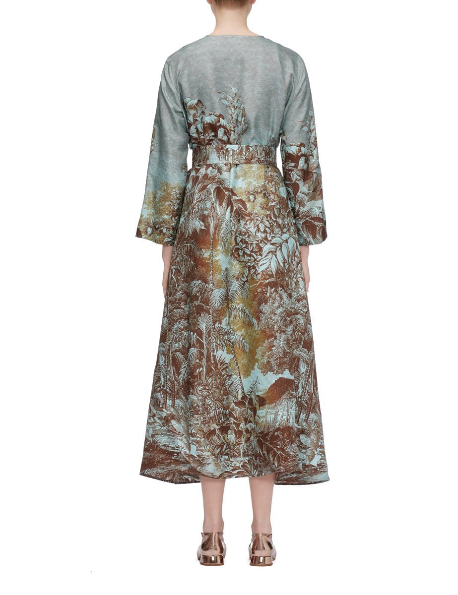 abito pinstriped floreale carta da zucchero - co.go - abito