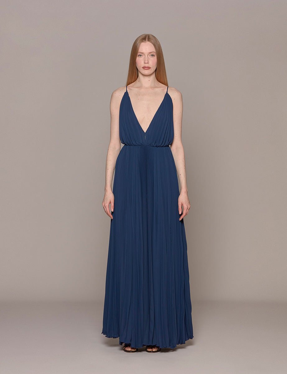 abito plisse blue mikado - vivetta - abito