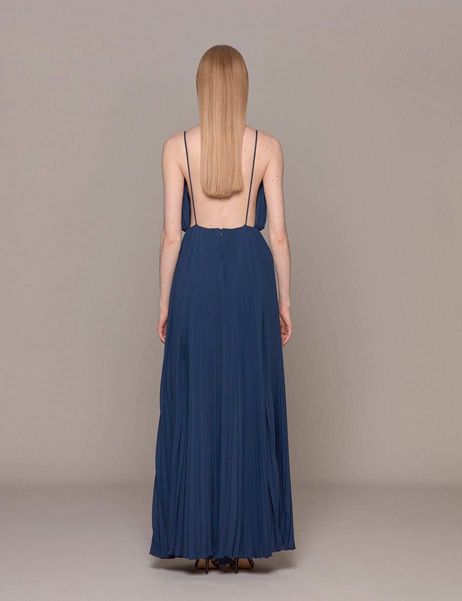 abito plisse blue mikado - vivetta - abito