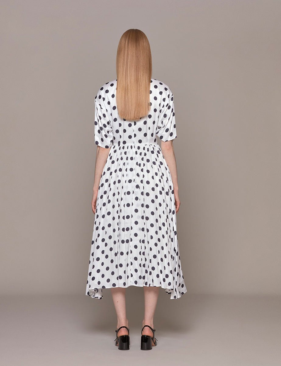 abito sbuffo pois bianco blu - vivetta - abito