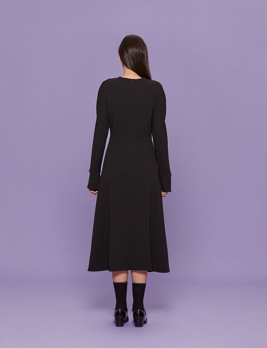 abito scuba crepe gonna nero - blufrida - abito