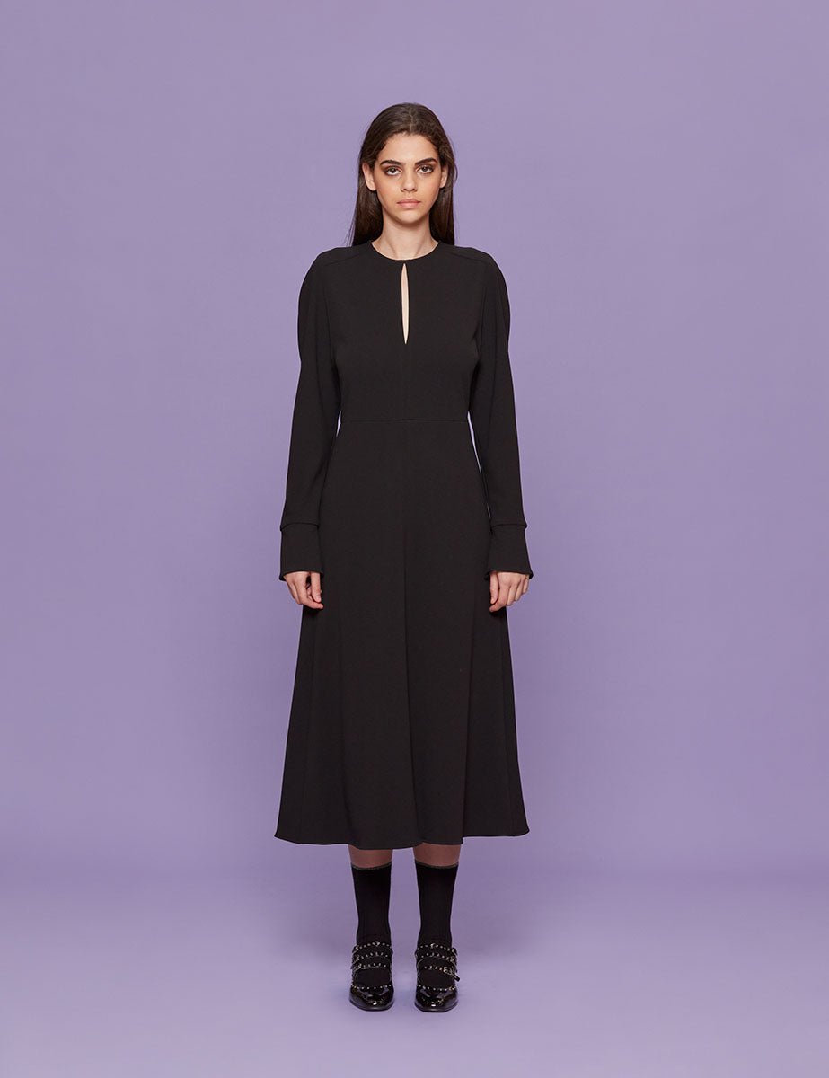 abito scuba crepe gonna nero - blufrida - abito