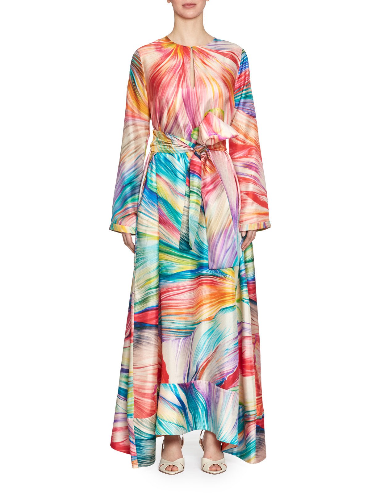 abito seta fantasia multicolor - co.go - abito