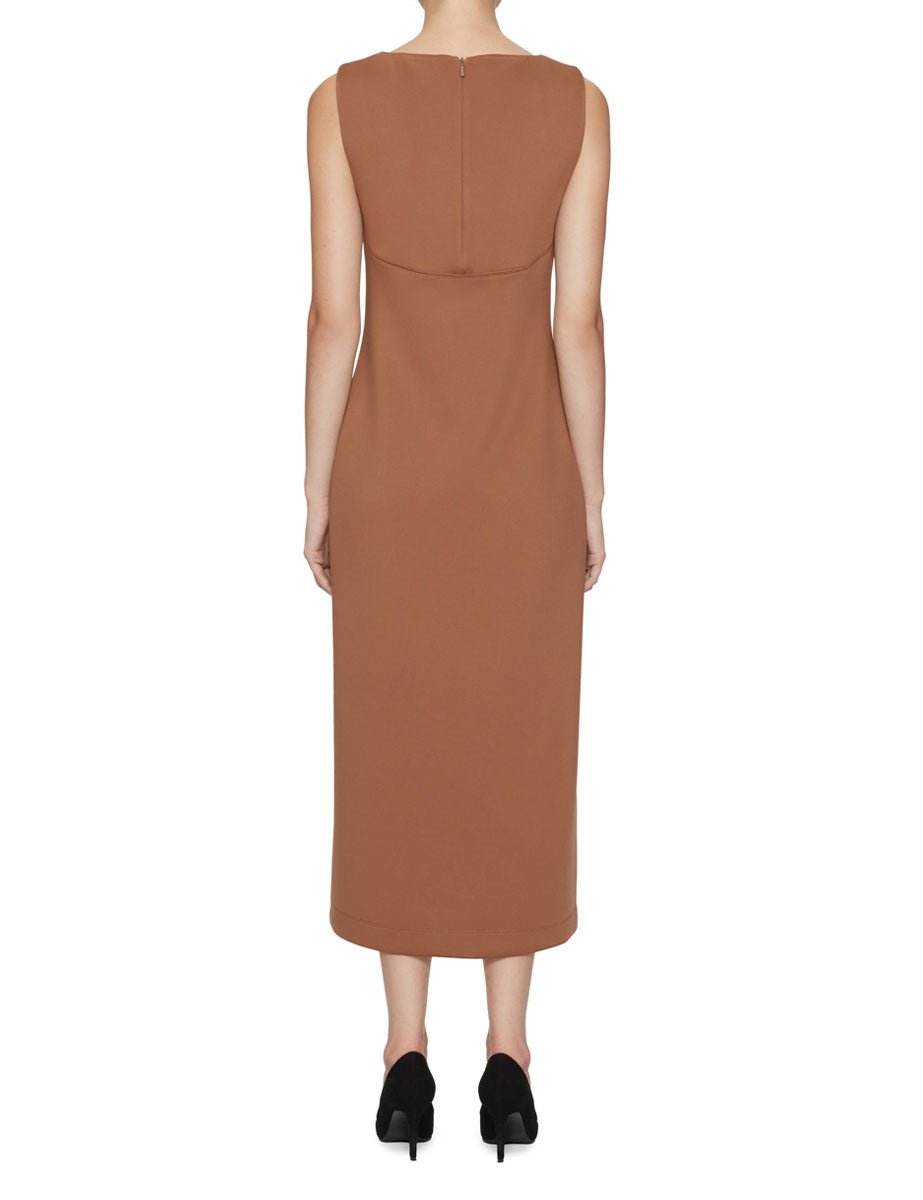 abito smanicato neoprene noce - mm by max mara - abito
