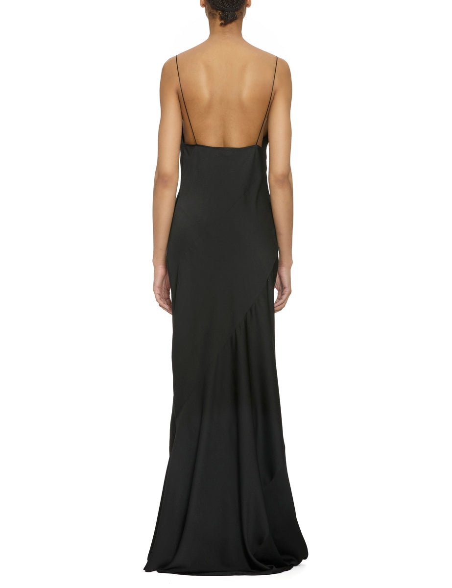 abito spalline raso poli nero - blufrida - abito