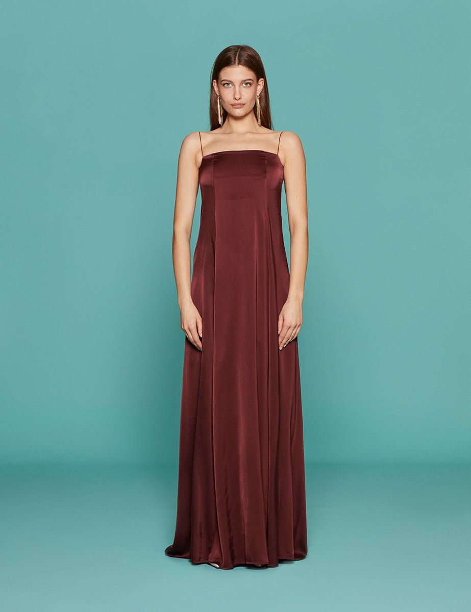 abito stretch silk satin cacao - forte forte - abito