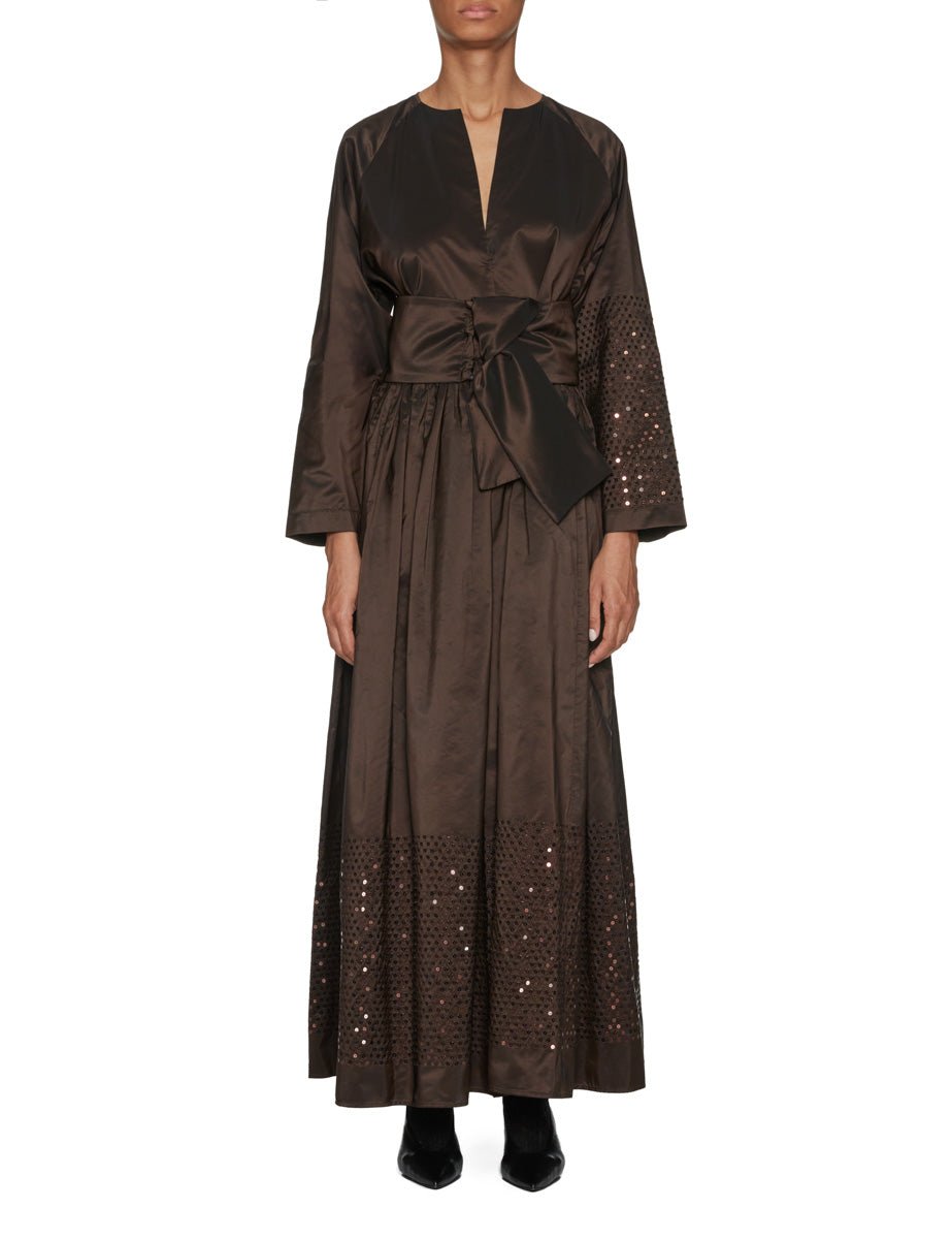abito taffeta paillettes moro - co.go - abito