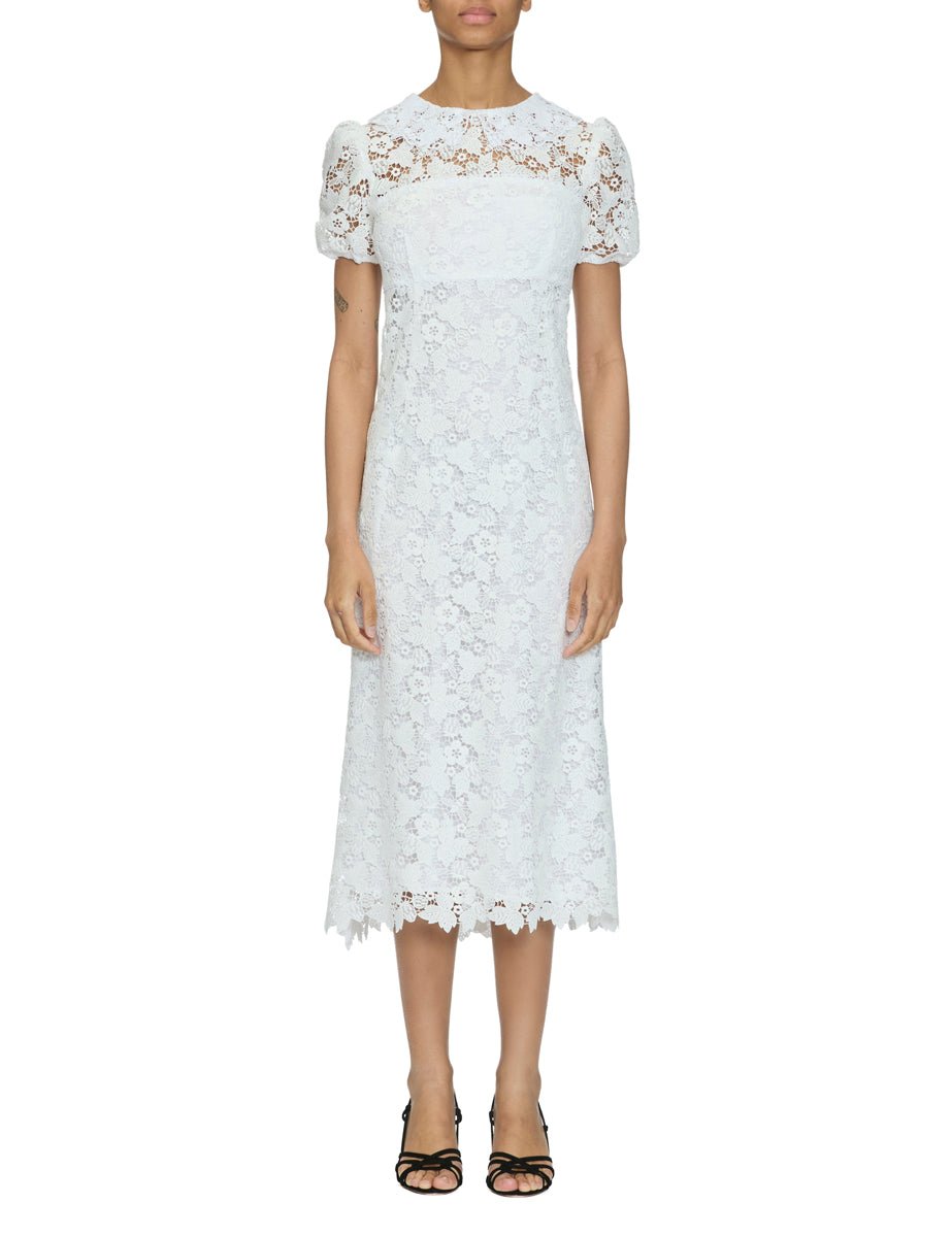 abito tubino macramè bianco - vivetta - abito