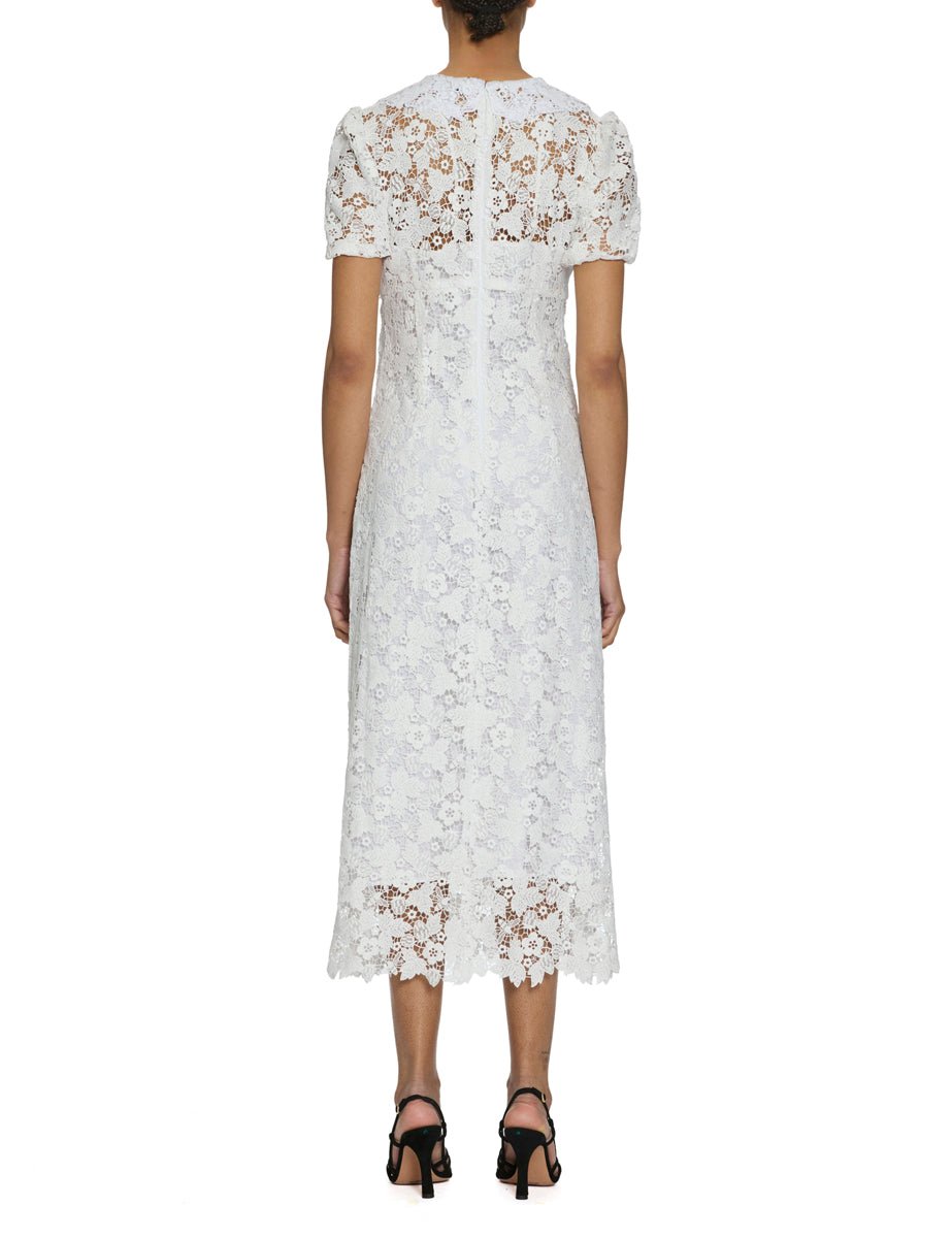 abito tubino macramè bianco - vivetta - abito