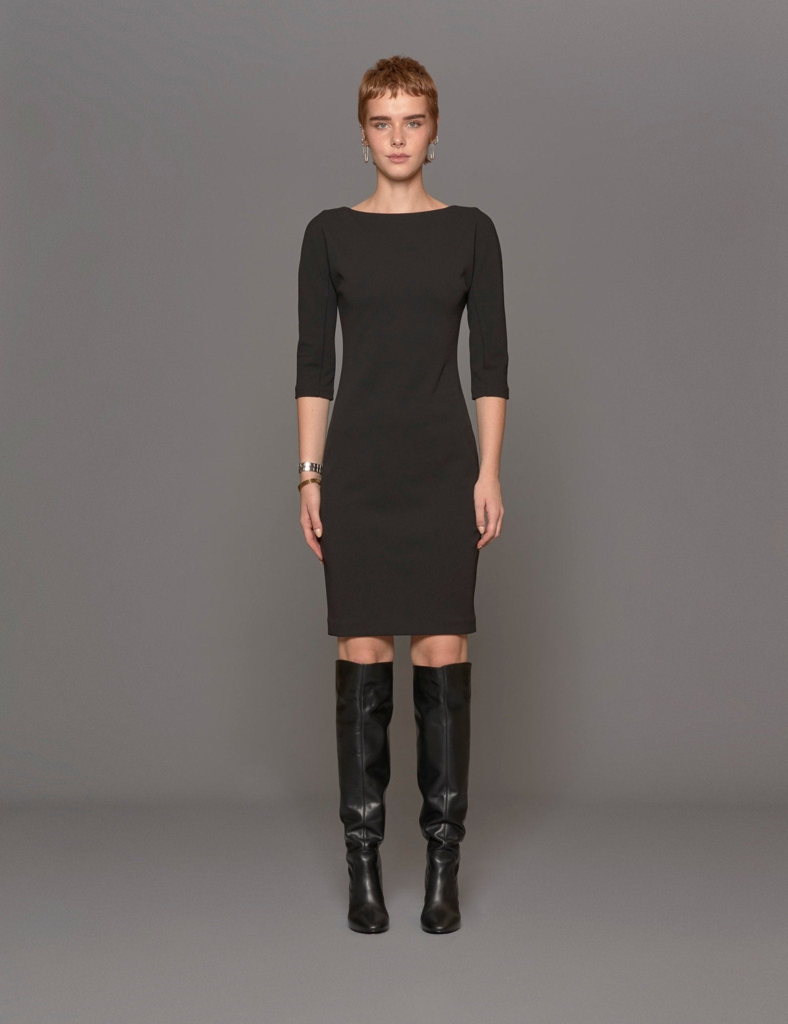 abito tubino zip nero - blufrida - abito