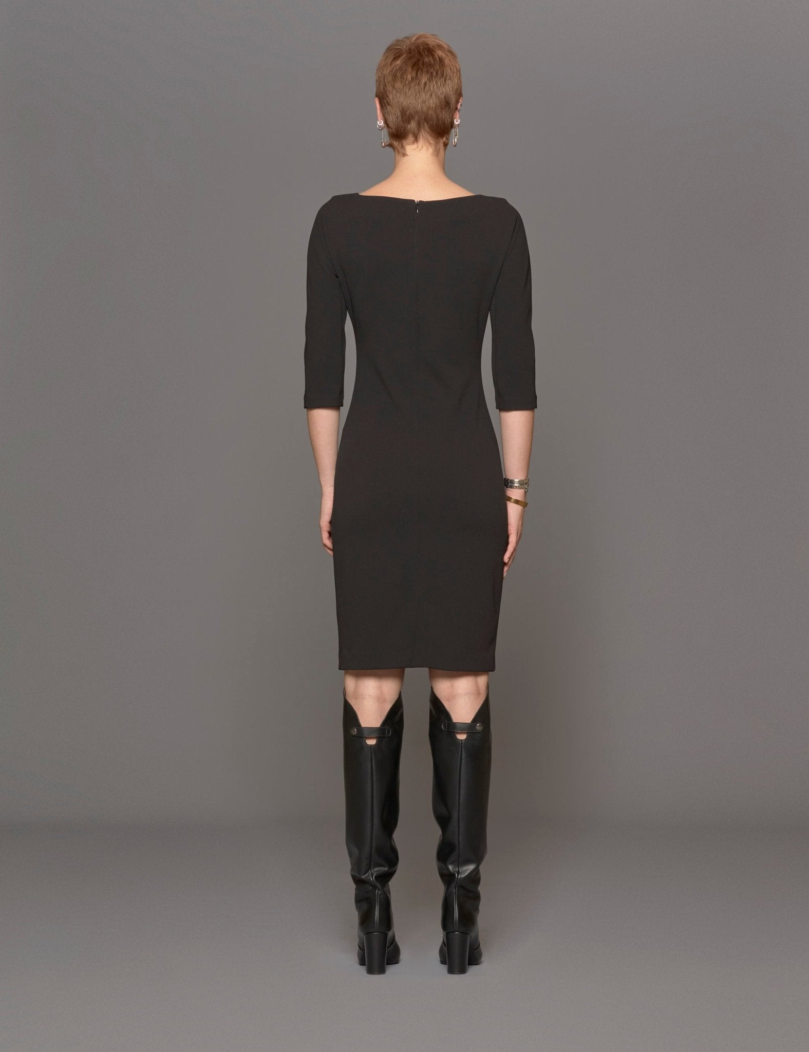 abito tubino zip nero - blufrida - abito