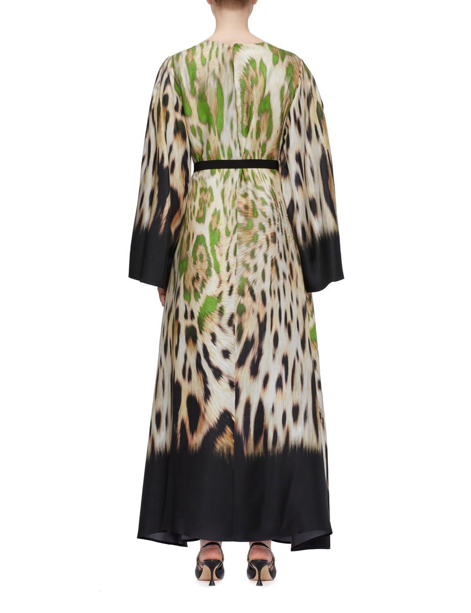 abito tunica green animalier - co.go - abito