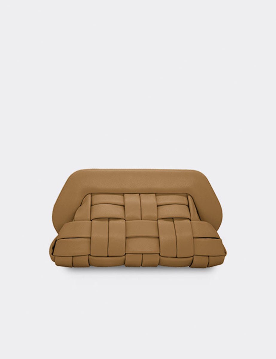 bag bios weaved vegan caramel - the moire - clutch