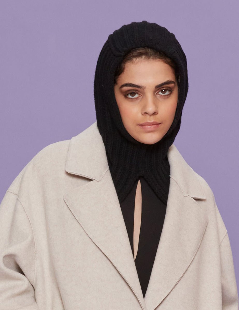 balaclava lana cachemire nero - rosamaglia - cappello